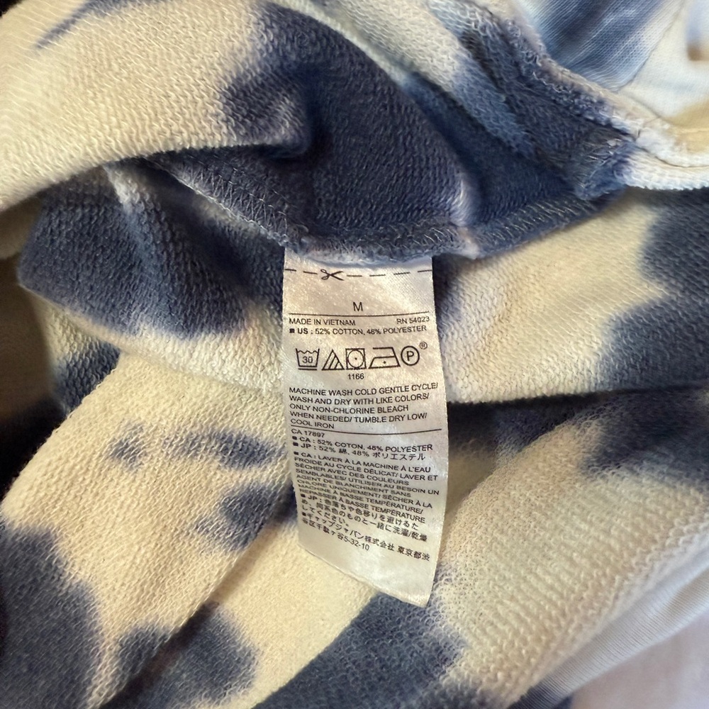 Banana Republic Blue White Tie Dye Long Sleeve Pullover Sweatshirt Size M - Picture 5 of 6